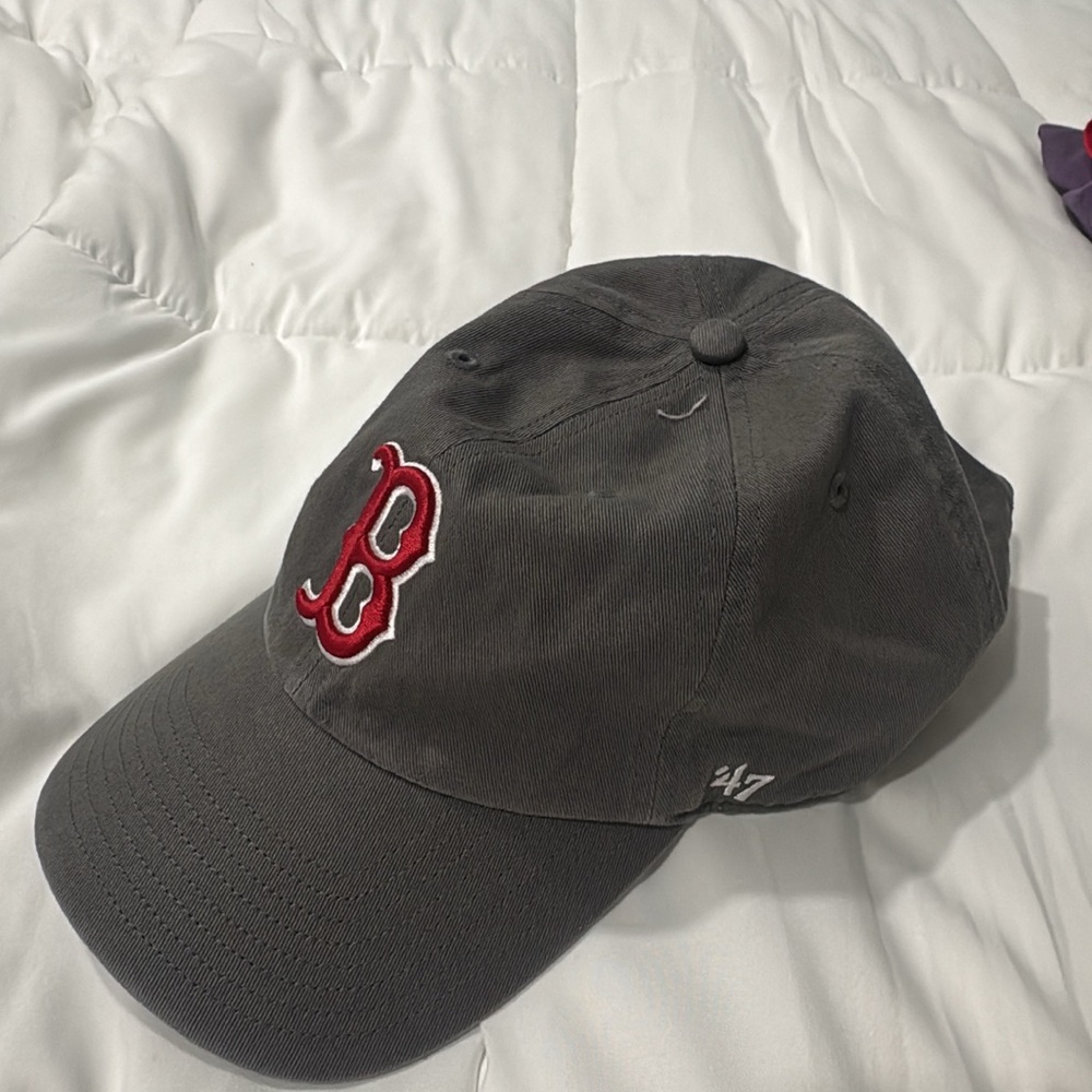 Gray Cap with Red Logo